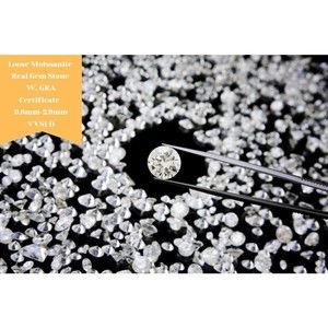 Real Loose Moissanite Round Gem Stone VVS1 D W. GRA Certificate 0.8mm-2.9mm